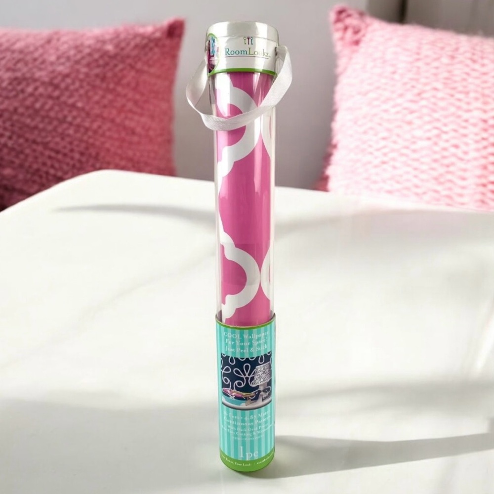 RoomLookz Peel And Stick Repositionable Wallpaper Pink 16 Feet New